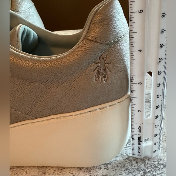 NEW w/Tags Fly London Delf Silver/Gray Leather Platform Wedge Sneaker Women 10.5 - Picture 12 of 12